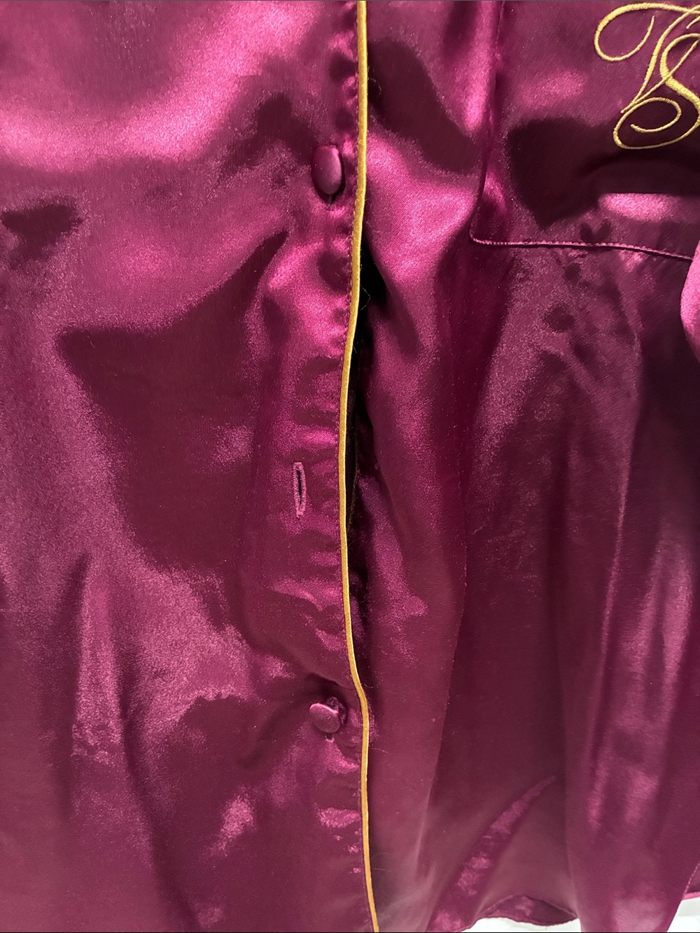 Victoria's Secret Vintage Burgundy Button Down Pajama Top /M - Picture 3 of 6